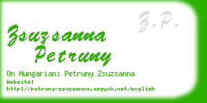 zsuzsanna petruny business card